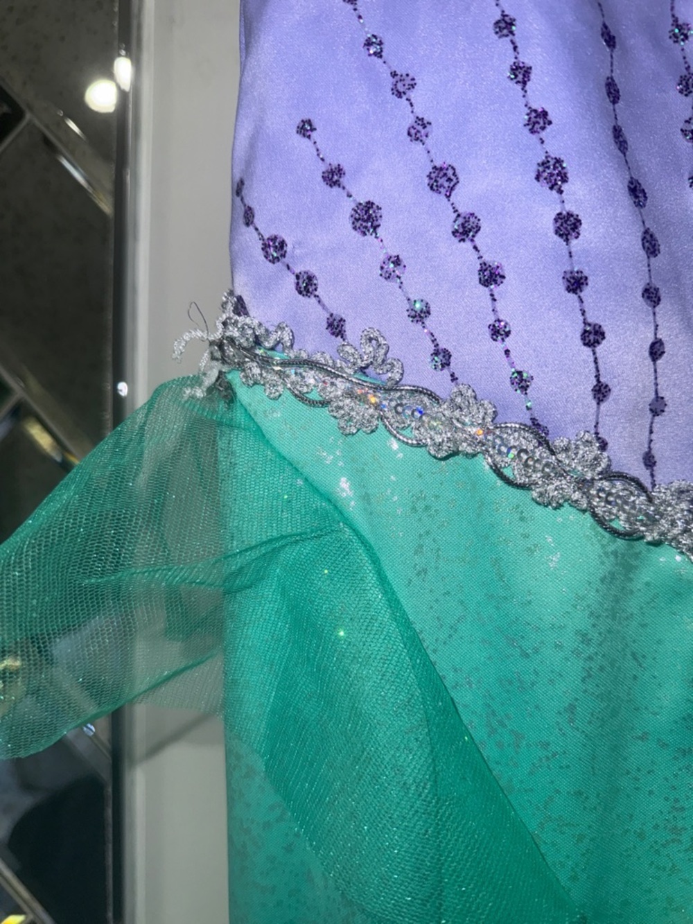 Disney Purple and Teal little Mermaid Costume Dress with glitter and iridescent - Picture 4 of 13
